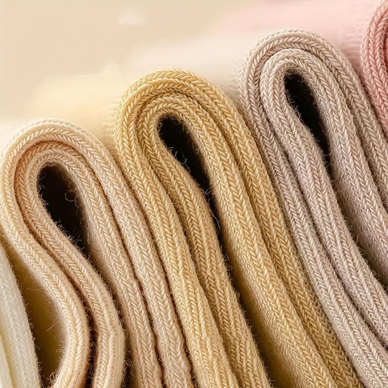 10 Pairs Women's Crew Short Socks Soft & Comfy Solid Stockings