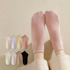 10 Pairs Women's Crew Short Socks Soft & Comfy Solid Stockings