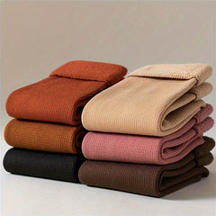 6 Pairs Plush Lined Mid Tube Socks Women's Stockings
