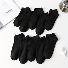 10 Pairs Solid Crew Socks Soft Low Cut Ankle Socks