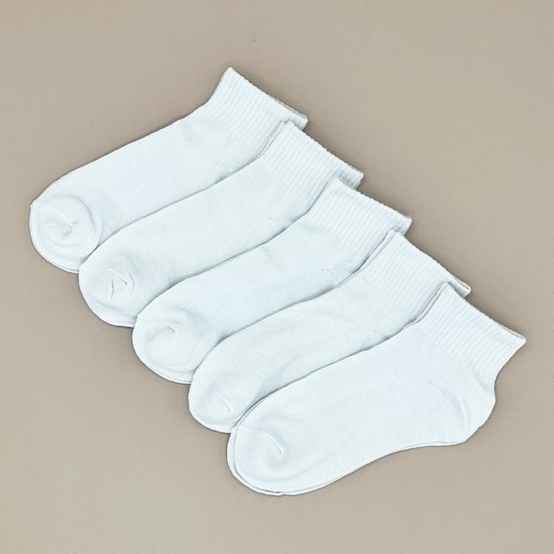 5 Pairs Women's Solid Ankle Socks