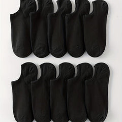 10 Pairs Solid Ankle Socks Soft & Lightweight Women's Stockings