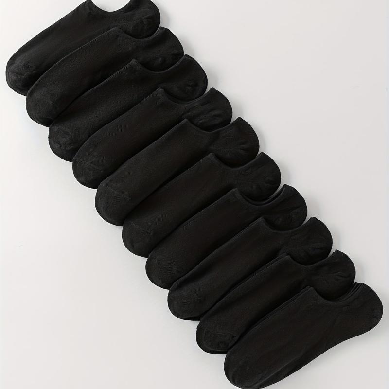 10 Pairs Solid Ankle Socks Soft & Lightweight Women's Stockings