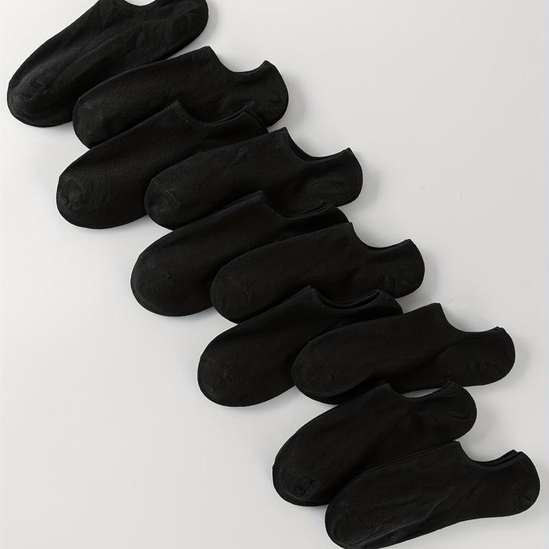 10 Pairs Solid Ankle Socks Soft & Lightweight Women's Stockings