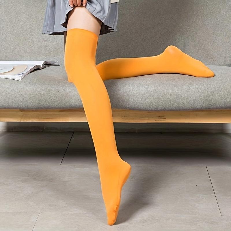 3 Pairs Thigh High Socks Elastic Over The Knee Stockings