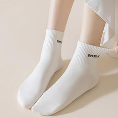 6 Pairs Letter Print Socks Women's Stockings