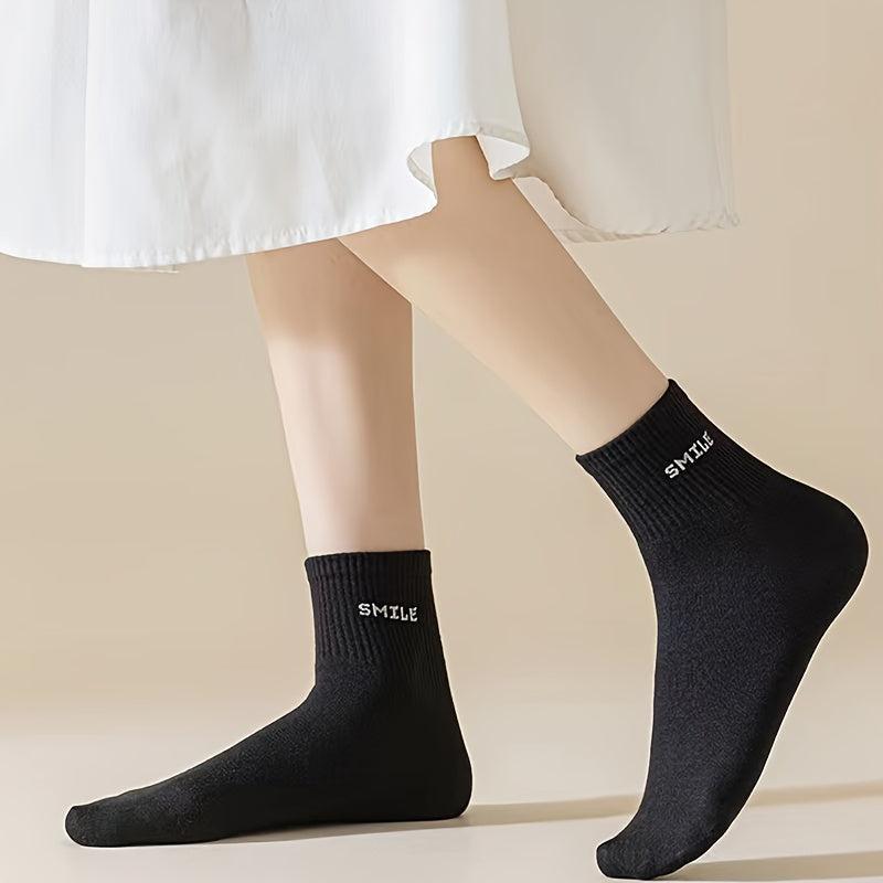 6 Pairs Letter Print Socks Women's Stockings