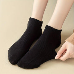 9 Pairs Solid Socks Comfy & Breathable Womens Stockings