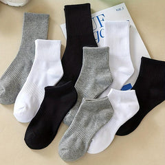 9 Pairs Solid Socks Comfy & Breathable Womens Stockings