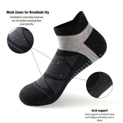 AceFine 3 Pairs Colorblock Sports Socks Non slip Low Cut Ankle Socks