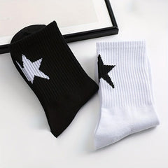 5 Pairs Star Pattern Socks Mid Tube Women's Stockings