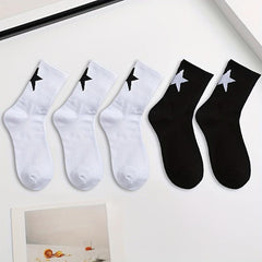 5 Pairs Star Pattern Socks Mid Tube Women's Stockings
