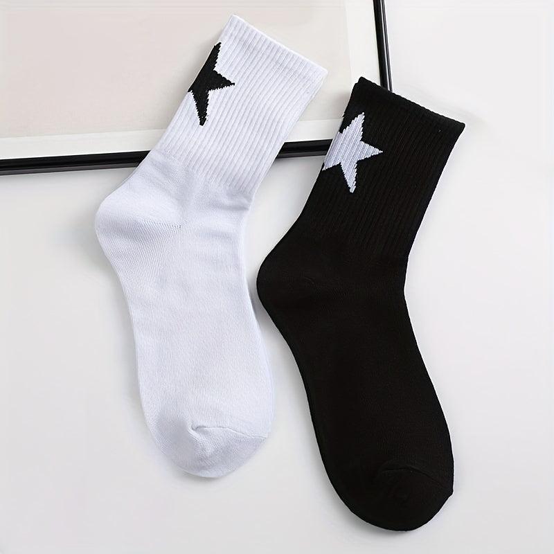 5 Pairs Star Pattern Socks Mid Tube Women's Stockings