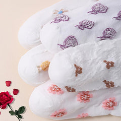 5 Pairs Floral Print Low Cut Ankle Socks Women's Stockings