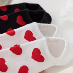 Heart Print Low Cut Ankle Socks Women's Stockings