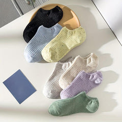 7 Pairs Colorful Polka Dot Ankle Socks Soft Lightweight Women's Stockings