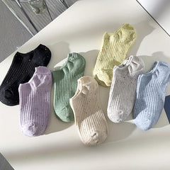 7 Pairs Colorful Polka Dot Ankle Socks Soft Lightweight Women's Stockings