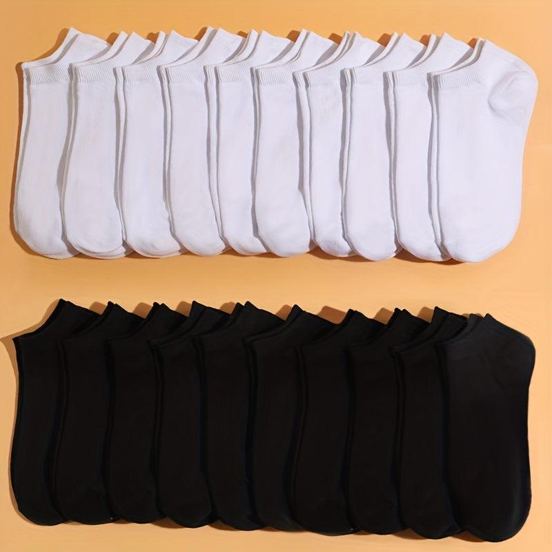 10 Pairs Lightweight Ankle Socks for Women Solid Soft Stockings & Hosiery