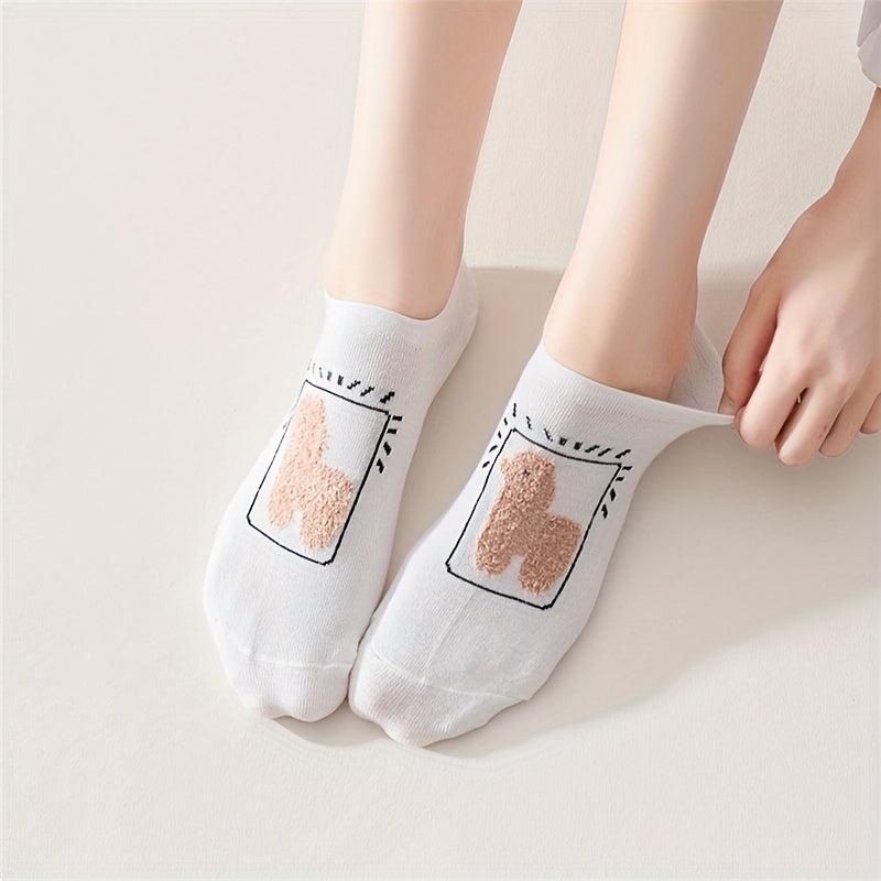 9 Pairs Lamb Pattern Low Cut Ankle Socks Women's Stockings