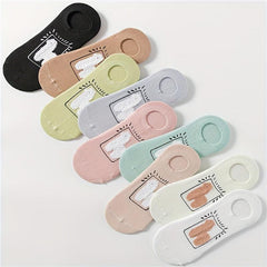9 Pairs Lamb Pattern Low Cut Ankle Socks Women's Stockings