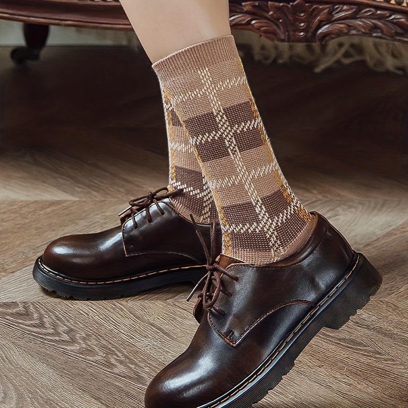 8 Pairs Floral Print Socks for Women Comfy Mid Tube Stockings