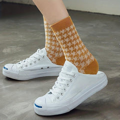 8 Pairs Floral Print Socks for Women Comfy Mid Tube Stockings