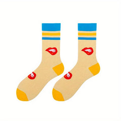 Cartoon Print Socks Women's Mid Tube Stockings