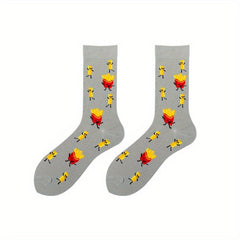 Cartoon Print Socks Women's Mid Tube Stockings