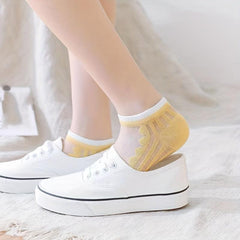 5 Pairs Contrast Mesh Socks Sheer Ankle Socks Women's Stockings