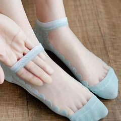 5 Pairs Contrast Mesh Socks Sheer Ankle Socks Women's Stockings