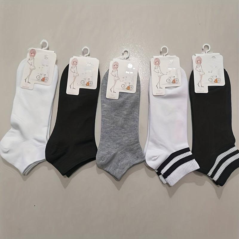 Striped Solid Short Socks Women's Stockings
