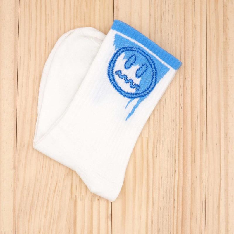 Crying Face Print Crew Socks Women's Stockings