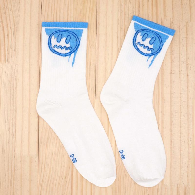 Crying Face Print Crew Socks Women's Stockings