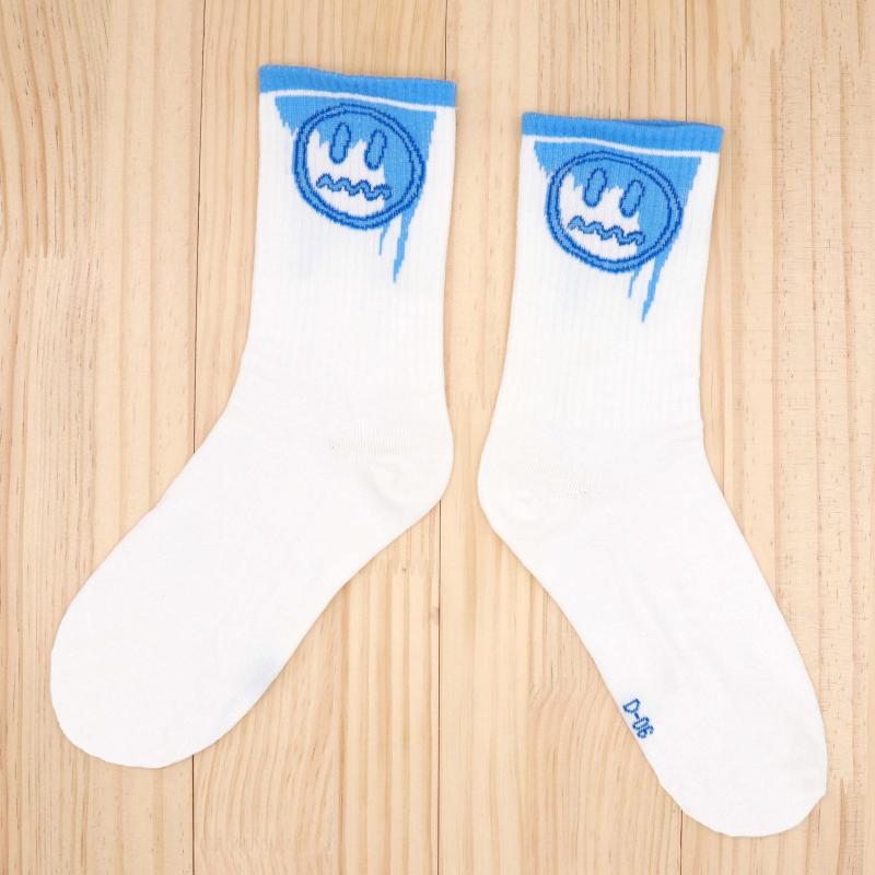 Crying Face Print Crew Socks Women's Stockings