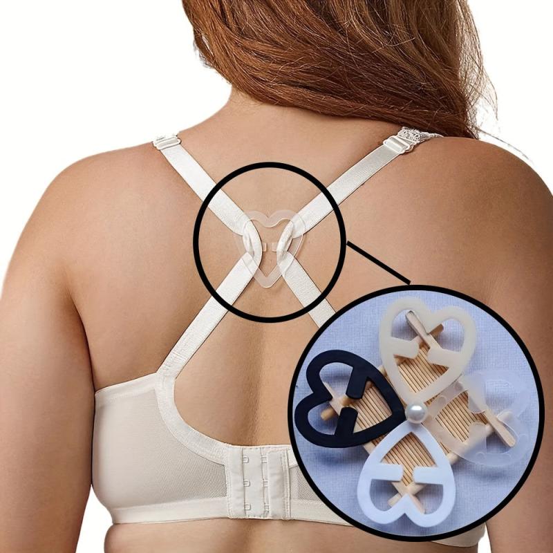 4 Pcs Butterfly Bra Strap Clips Non-slip Invisible Bra Buckle