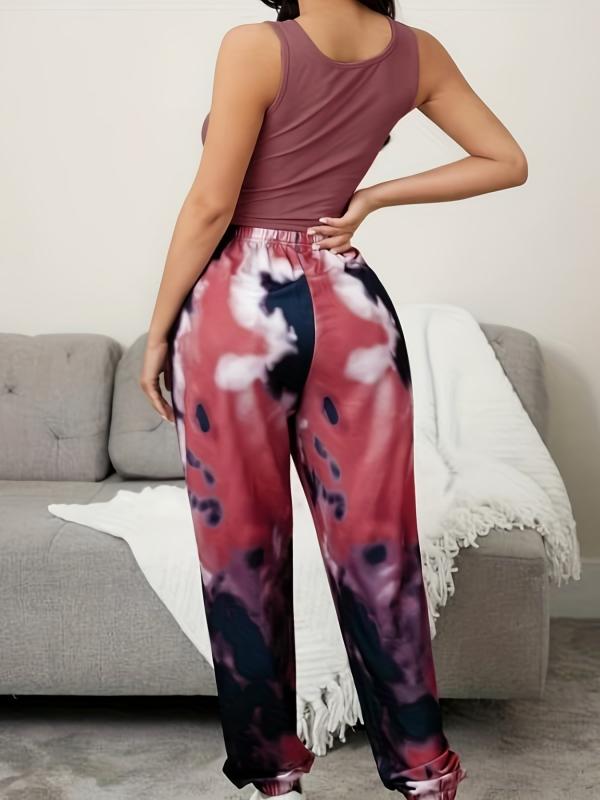 Tie Dye Lounge Set Tank Top & Pants Women's Loungewear
