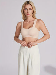 Solid Sports Bra Comfy & Breathable Full Coverage Bra