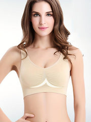 Ruched Bust Sports Bra U Neck Yoga Tank