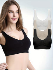 Ruched Bust Sports Bra U Neck Yoga Tank