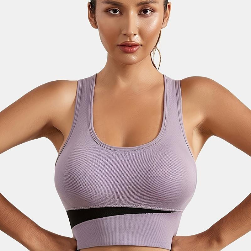 Colorblock Sports Bra High Impact Shockproof Racerback