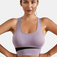 Colorblock Sports Bra High Impact Shockproof Racerback