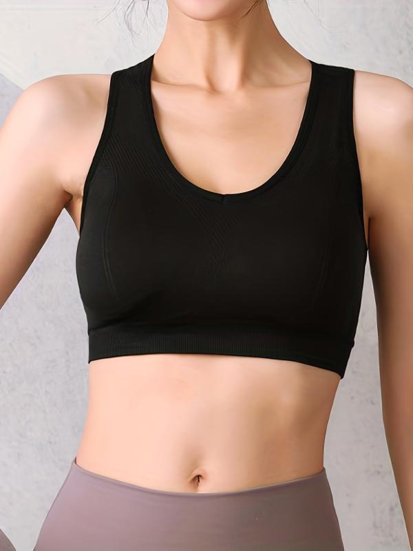 Criss Cross Back Sports Bra Push Up Shockproof Bra