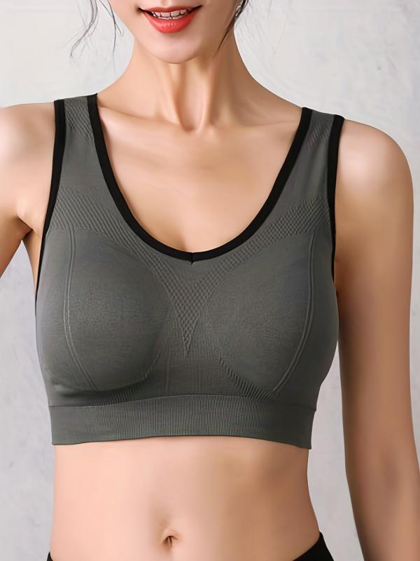 Criss Cross Back Sports Bra Push Up Shockproof Bra