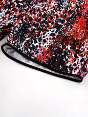 Women's Plus Splash Print Racer Back Bra & Shorts Set