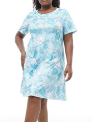 Floral Print Plus Size Retro Loungewear Dress