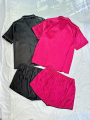 4 Pack Plus Size Pajama Set Women's Button Up