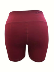 2 Pack Plus Size Fitness Shorts Set High Rise Medium Stretch