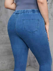 Casual High Rise Plus Size Skinny Jeans