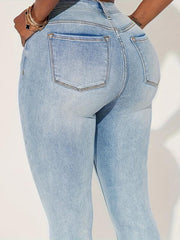 Women's Plus Button Fly High Rise Skinny Jeans