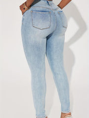 Women's Plus Button Fly High Rise Skinny Jeans